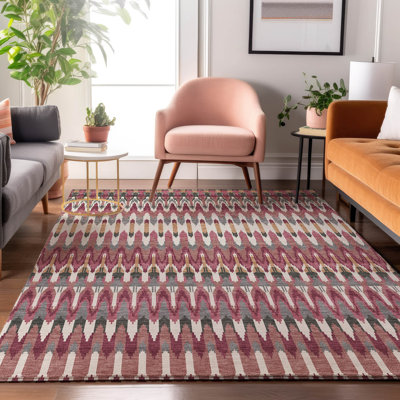Premium Machine Washable Prisco Mauve Rug