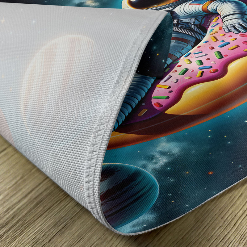 Drôle d'astronaute Ambesonne, ensemble de 4 napperons Spaceman on Donut
