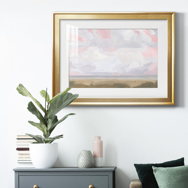 Sandbridge Beach II - peinture encadrée, Doré, H 30,5 po x l 42,5 po x P 1 po, Blanc