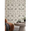 Papier peint d'éléphants à motif floral cachemire, fond vert sauge et ivoire-860848427