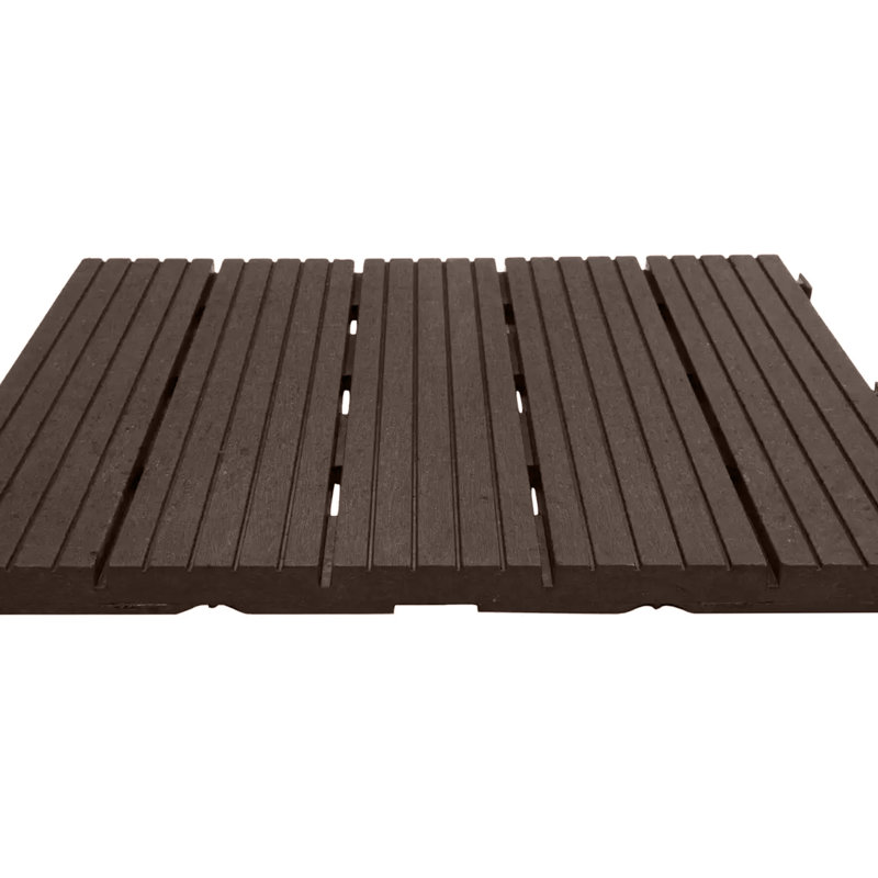 Ploumi 30cm L x 30cm W Composite Interlocking Deck Tile, Coffee