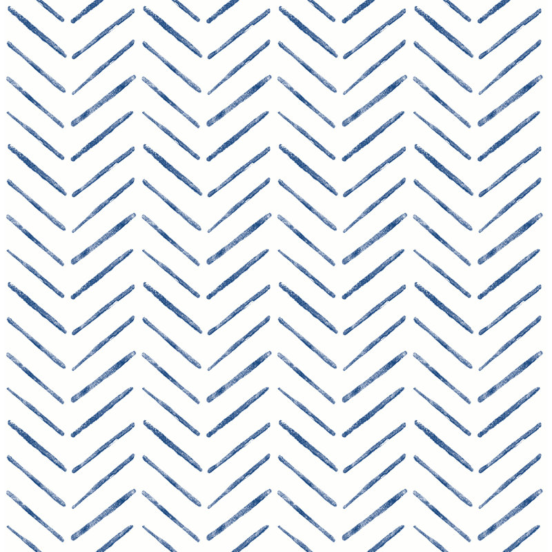 Duell 18' L X 20.5" W Peel and Stick Wallpaper Roll, Indigo