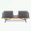Ensemble de meubles de patio 2 pièces avec causeuse et table basse