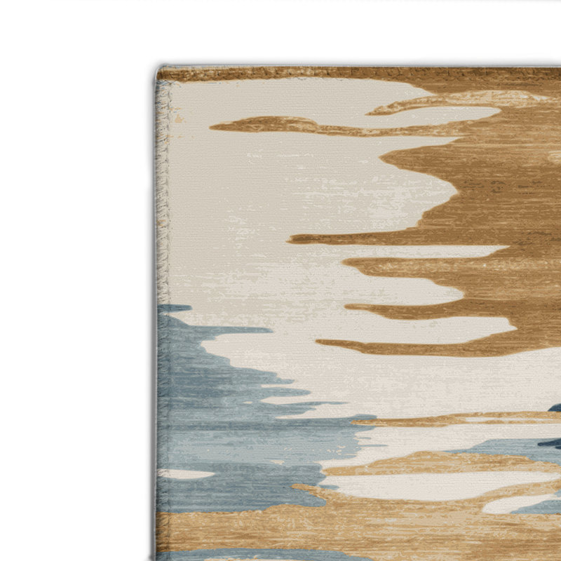Tapis intérieur et extérieur beige Watercolor, Rectangle 4pi x 6 pi