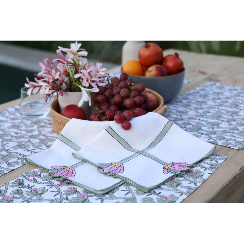 Cactus Table Placemat 20x20 Inch, Pink