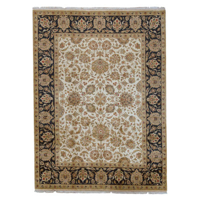 Wool Oriental Area Rug in Ivory