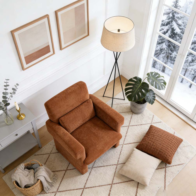 Chaise d'appoint moderne, Orange
