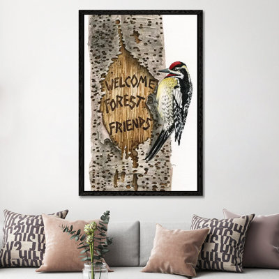 Welcome Forest Friends 1 Piece Wall Art on Canvas