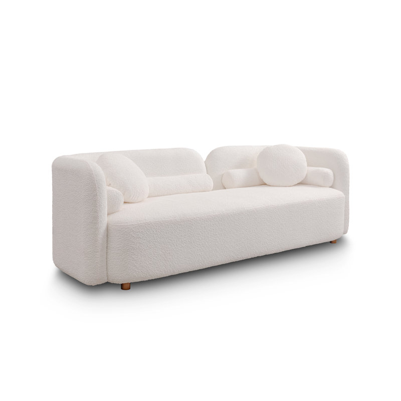 Divan moderne de luxe pour le salon, canapé confortable recouvert de molleton blanc pour le bureau d'appartement, Blanc