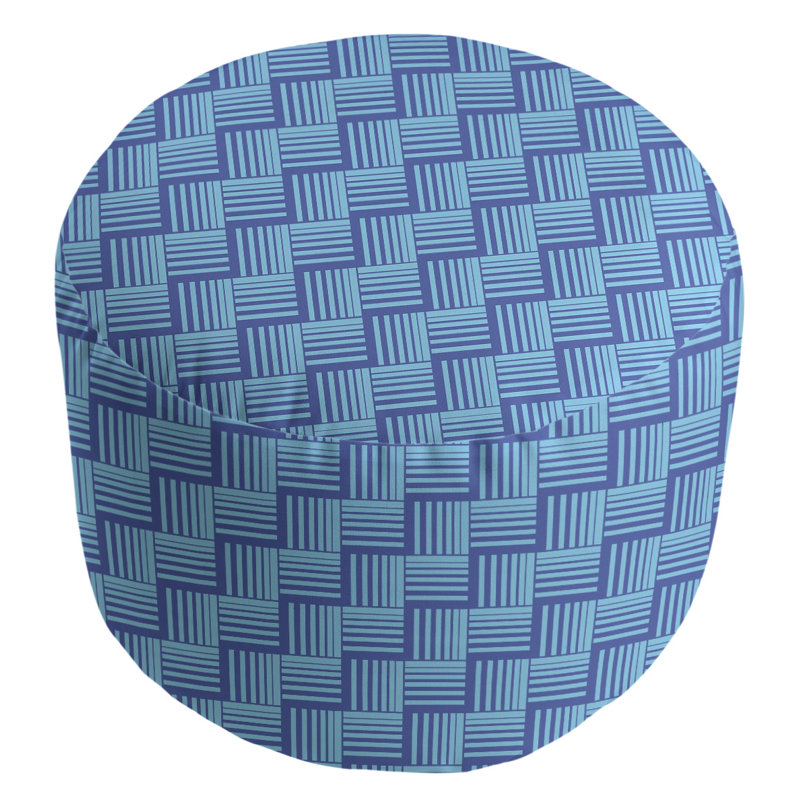 repose-pieds à rayures classic basketweave, Bleu / bleu sarcelle