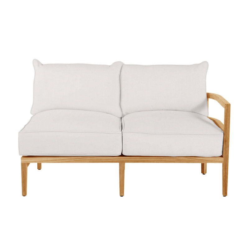Santa Barbara Teak Right Arm Facing - Natural Teak, Natural Teak, No welt + Standard fill, Natural White
