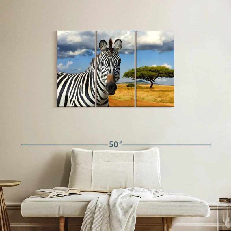 Zèbre safari africain Brampt, H 24 po x l 38 po
