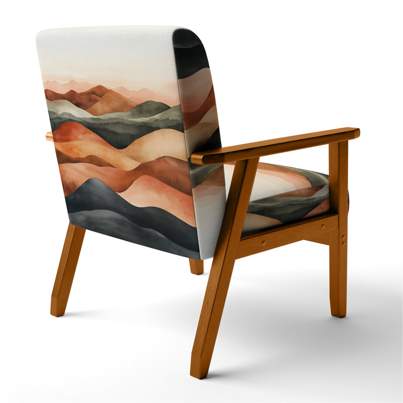 Chaise rembourrée Desert - Fauteuil Burnt Sage Horizon, Brown Square Arms
