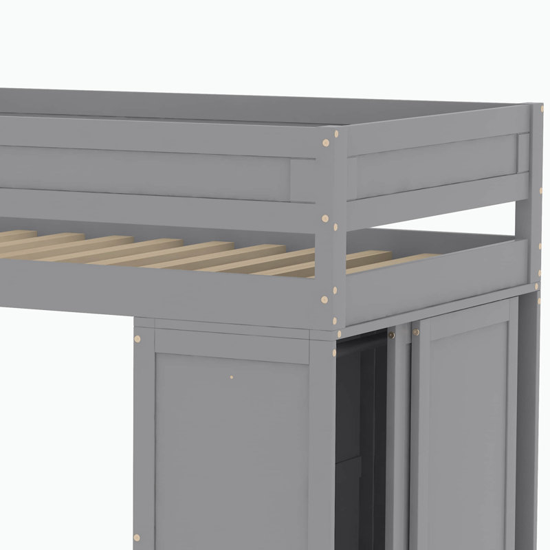 Lit mezzanine simple Madisen Kids, gris