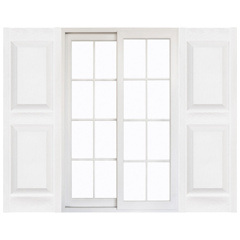 Paire de volets doubles Mid-America en vinyle de taille standard Williamsburg, Blanc brillant, 31", 14"