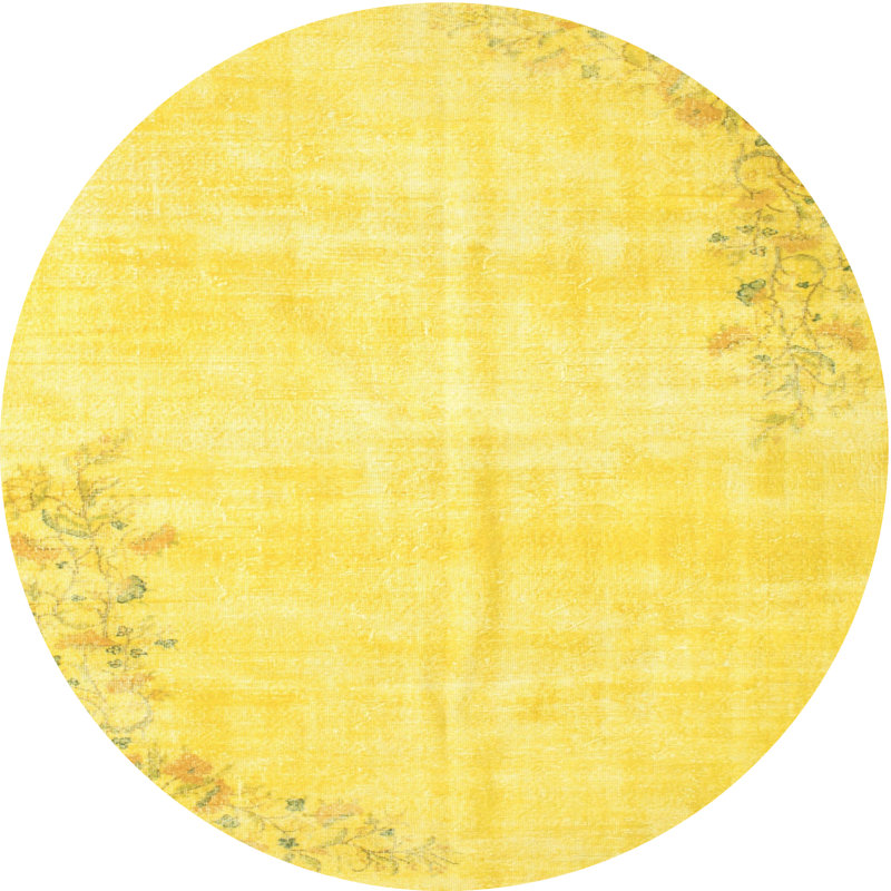 Tapis contemporain jaune, Rond 3 pi