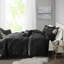 Très grand / très grand édredon en velours - noir avec motif de losanges, rembourrage, 2 taies décoratives, 1 coussin décoratif, aspect lavable,-117583412-117583415