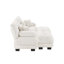 Canapé confortable en chenille avec plusieurs coussins et repose-pieds pour le salon