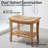20" W Solid Teak Shower Bench with Storage Shelf, 500lbs Waterproof Spa Stool-706539885