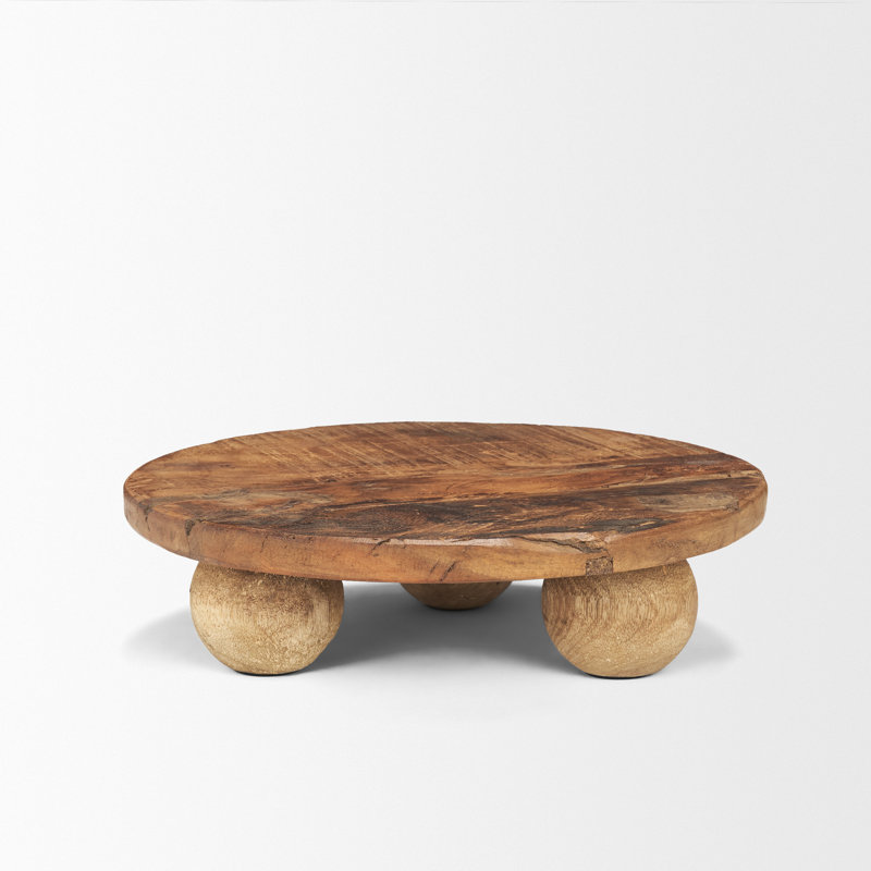 Grand plateau en bois massif récupéré Kerra, H 3 po x l 12 po x P 12 po