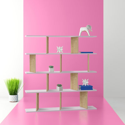 Bibliothèque géométrique moderne H 53,9 "x l 51,6" Jayvianna