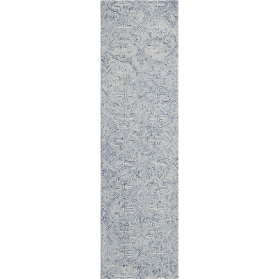 Barranco Hand Tufted Wool Blue/White Area Rug