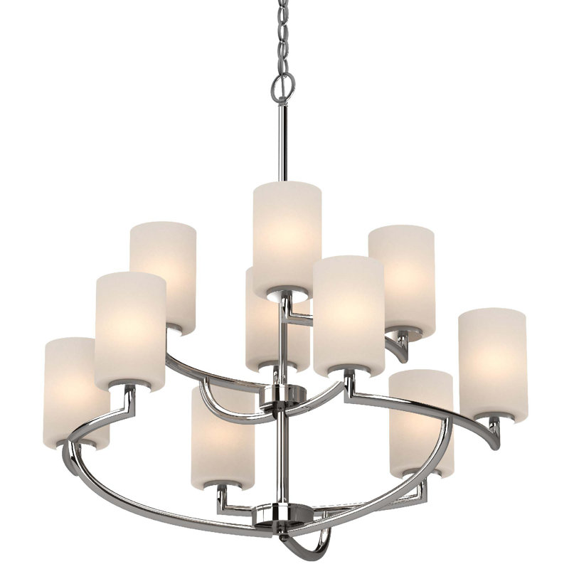 Lustre suspendu en chrome 10 lumières Singh