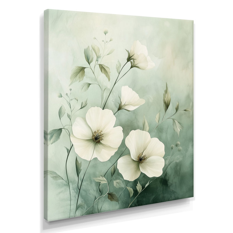Fleurs du jardin de sauge II - Impression sur toile encadrée à thème botanique, H 20 po x l 12 po, Toile tendue