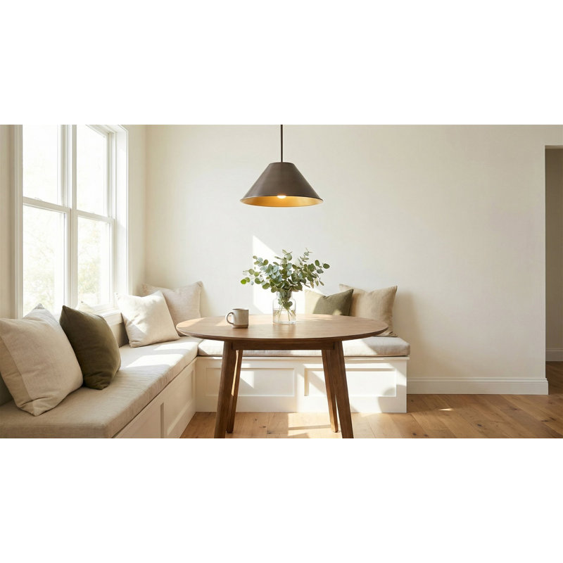 Abat-jours de rechange coniques en métal 14 po Kira Home, ouverture ajustable 1-5 / 8 po pour douille à filetage moyen, 6,75 po x 14,25 po, finition bronze vieilli, paquet de 3