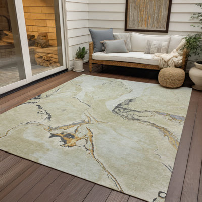 Machine Washable Indoor/Outdoor Chayden ACN1005 Ivory Rug