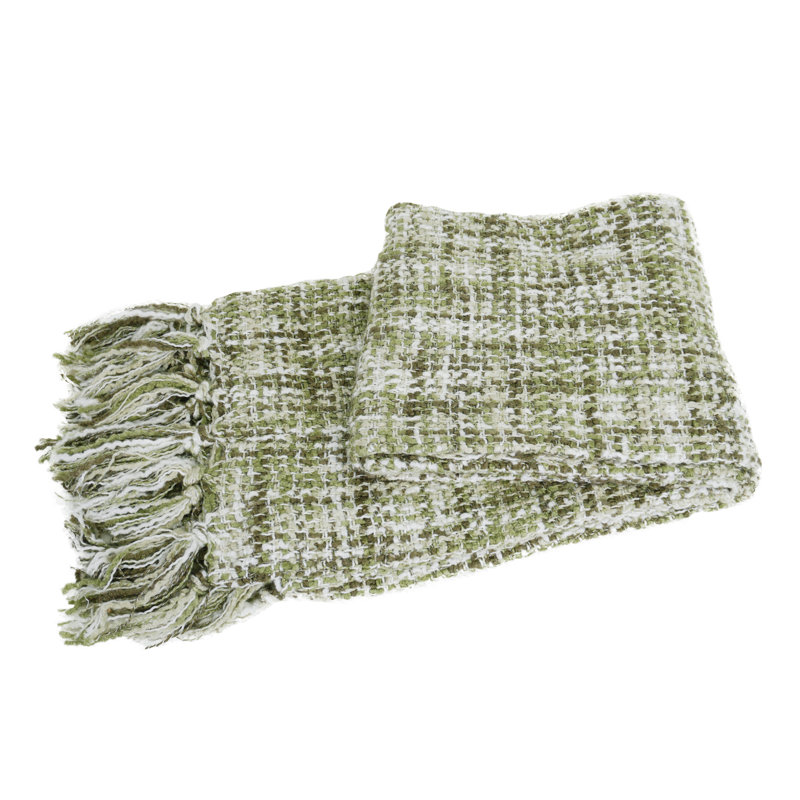 Knitted Throw Blanket, Martini Olive, 152.4cm W x 203.2cm L