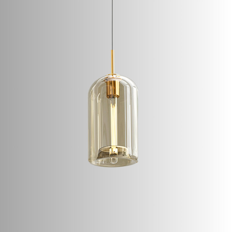 Modern Vintage Glass Ceiling Pendant Light – E27 Bulb Holder Shade for Kitchen