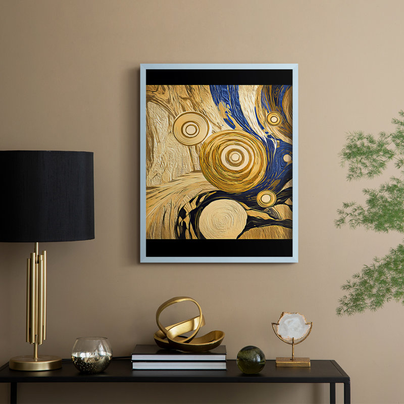 «Abstract Abstract», reproduction encadrée - prêt à accrocher, Bleu, H 10 po x l 8 po