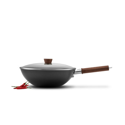 Dragon 11.81" Carbon Steel Wok with Lid