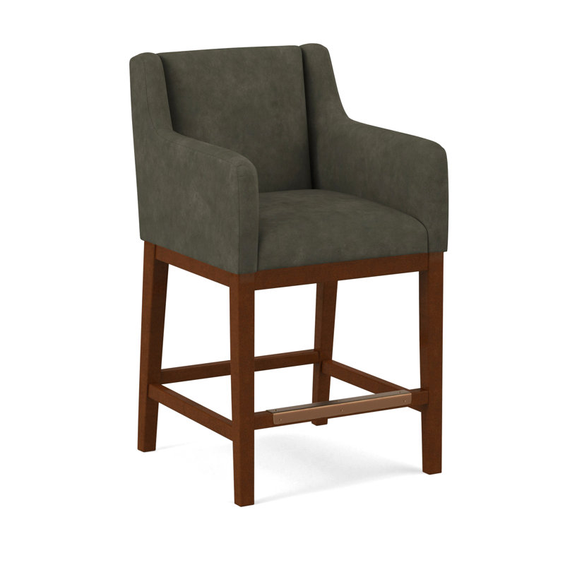 Upholstered Stool, Applause Archway Grey, Espresso