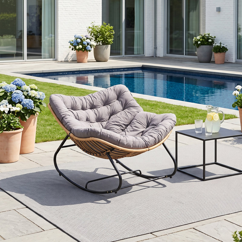 Iron Rocking Chair, Grey