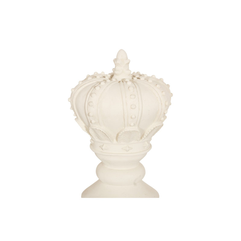 King Chess Sculpture, Cast Stone White, Small