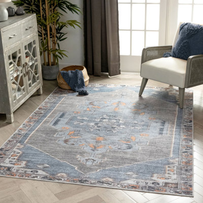 Tapis oriental bleu clair Eustice