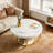 2-Tier Round Wooden Central Cocktail Table With Shelves-560178250