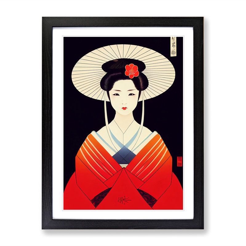 A Beautiful Geisha No.1 - Framed Print, Black, 64cm H x 46cm W x 2cm D