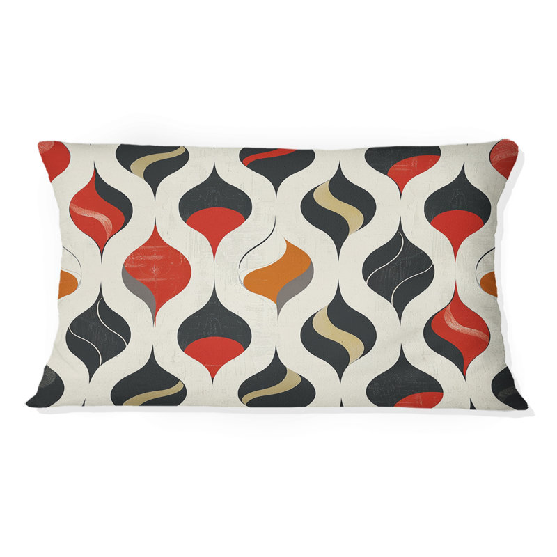 Imprimé Red Ogee - coussin lombaire Mid-Century