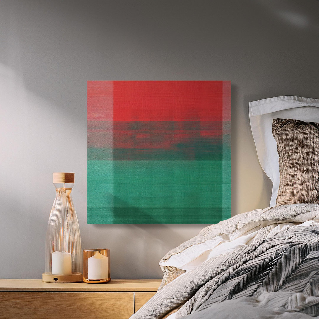 Abstract Color Block Canvas Wall Art, Red and Green Modern Decor, Gallery Wrapped, Ready to Hang, Archival Quality, Statement Piece