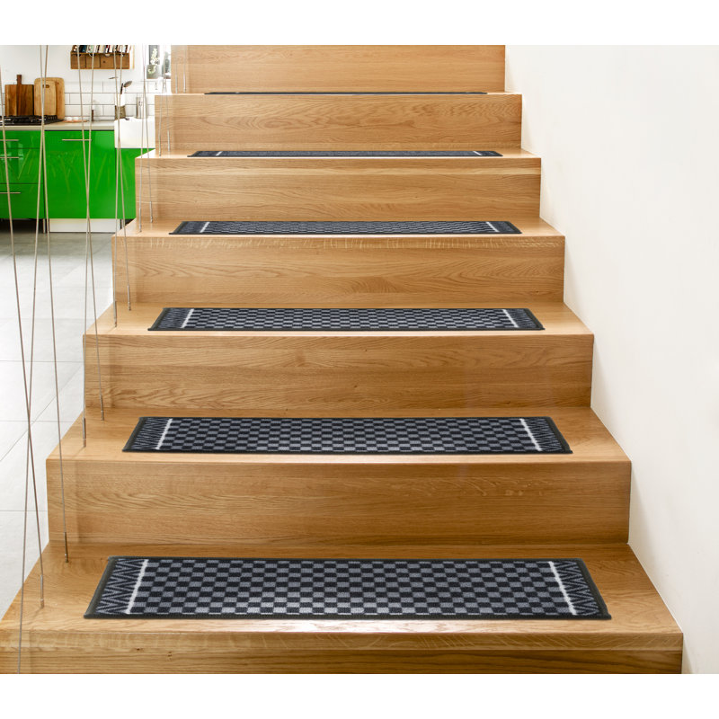 Tapis d'escalier antidérapant Pilning, gris