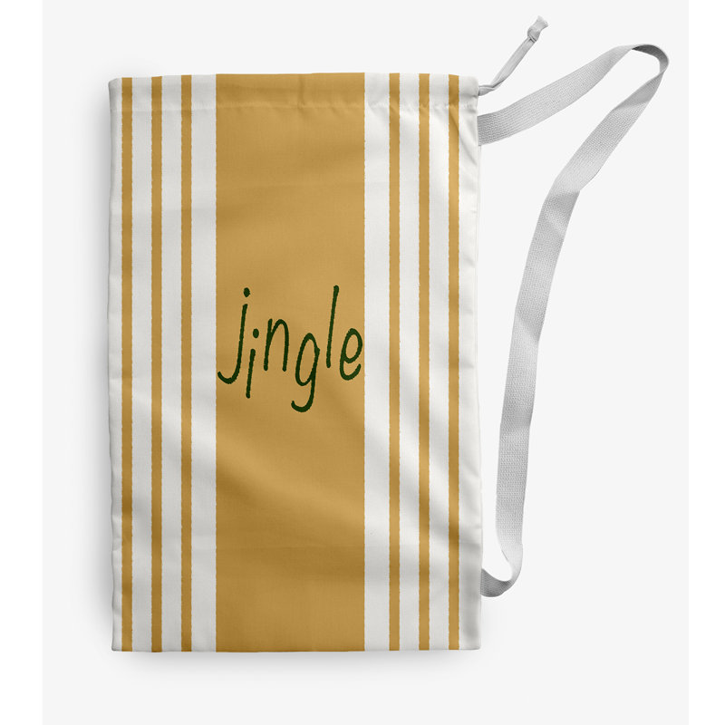 Sac à linge Jingle on a Stripe, Moyen (H 36 po x l 28 po), Jaune