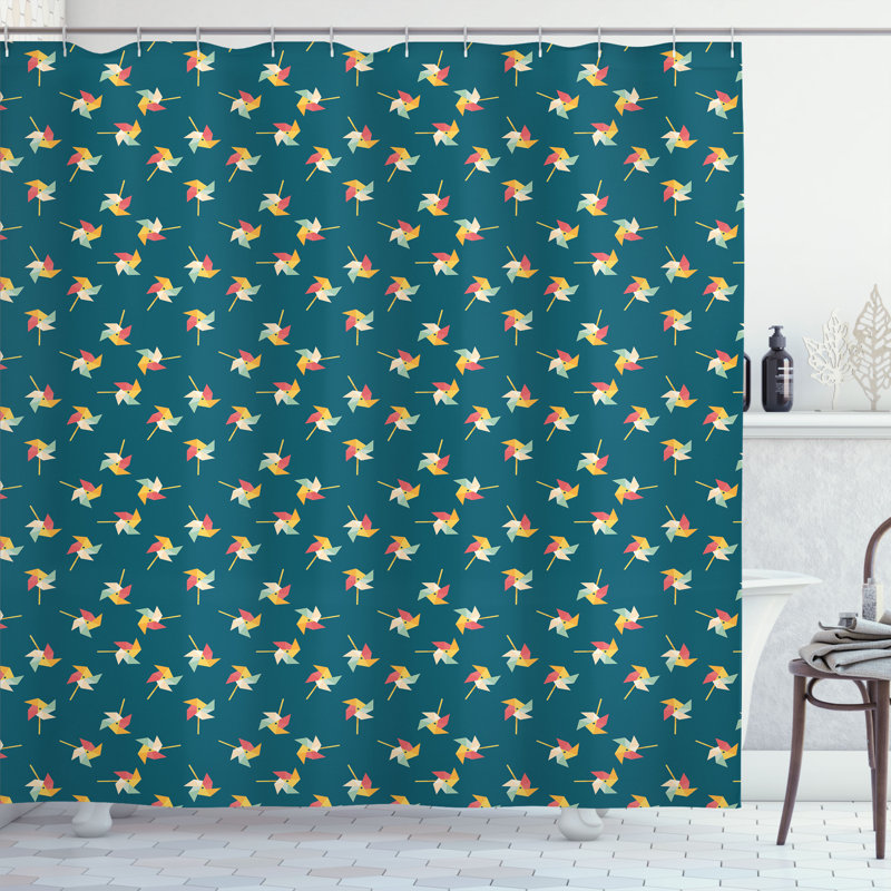 Dakota Fields Pinwheel Shower Curtain Graphic Pattern, 70" H x 69" W