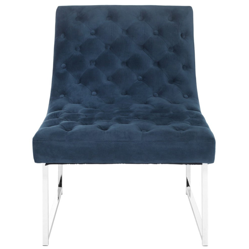 Tahmina Velvet Accent Chair, Navy Velvet