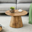 Table basse Win2win, table basse de style médiéval-moderne, placage de grain de bois, table basse ronde classique et ensemble de table d'appoint, salon simple, table de bureau-530393016