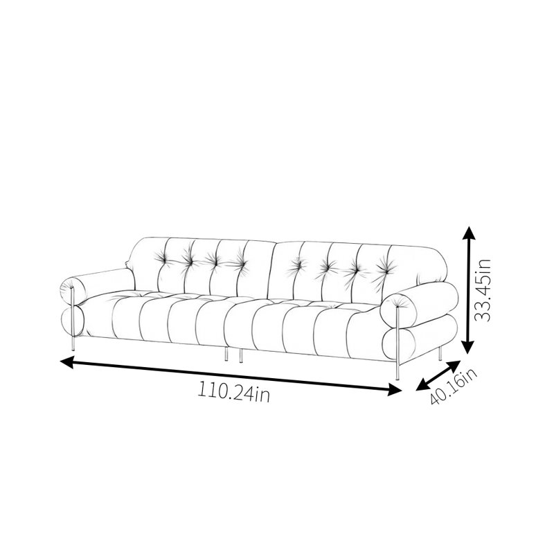 Canapé French Cloud, H 33,45 po x l 110,24 po x P 40,16 po, 2