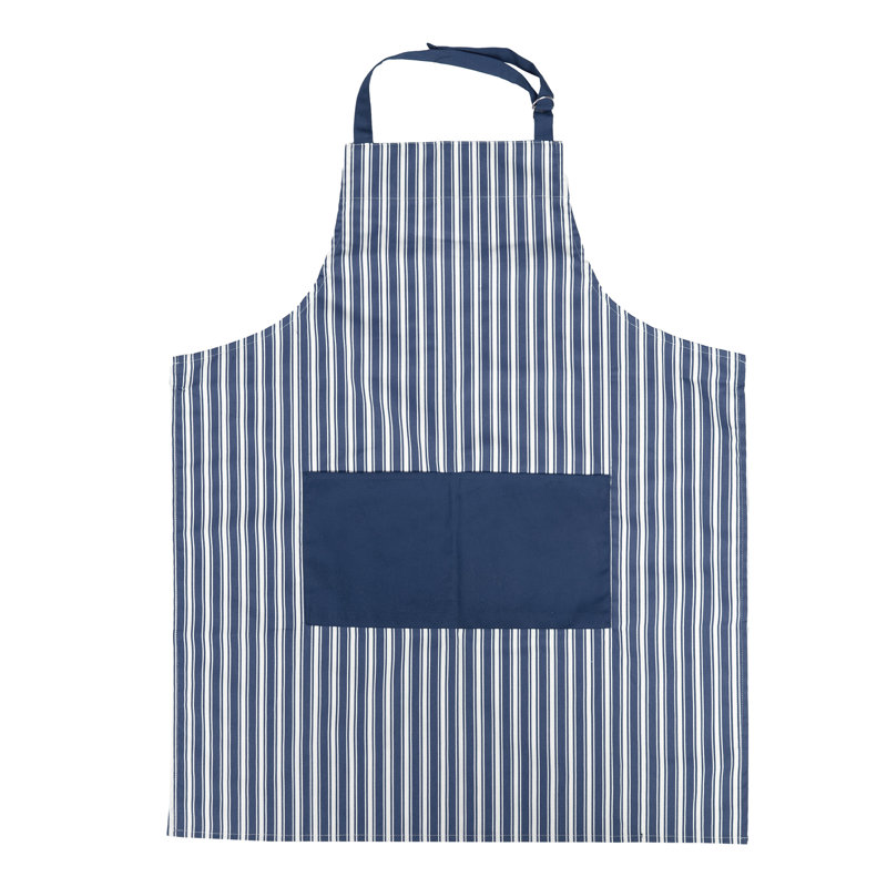 Adjustable Striped Apron, Blue/White