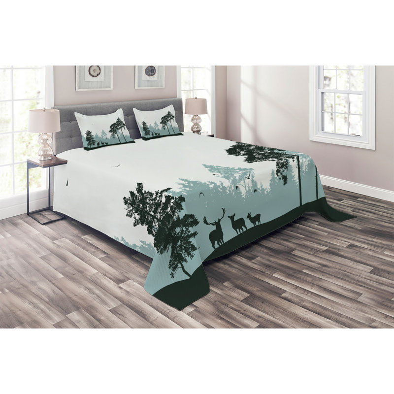 Rustic Polyester Coverlet, Queen Bedspread + 2 Shams